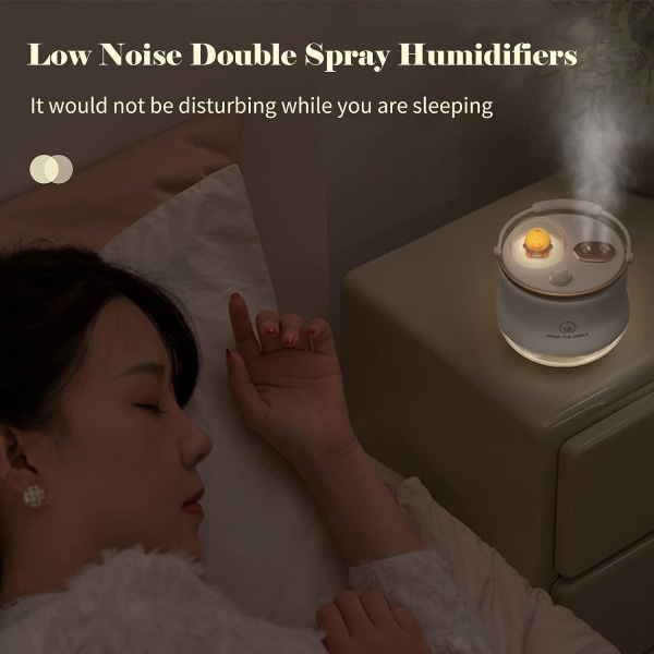 Luftfuktare för sovrum 400mL Dubbel Spray Luftfuktare med Varm