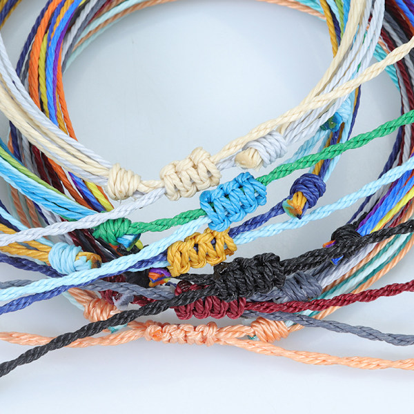 12 stk. sommerstrand surfer wave armbånd justerbare håndlavede snorperler ankelkæder ankelkæder til kvinder piger boho smykker til sommer, 12 stk.