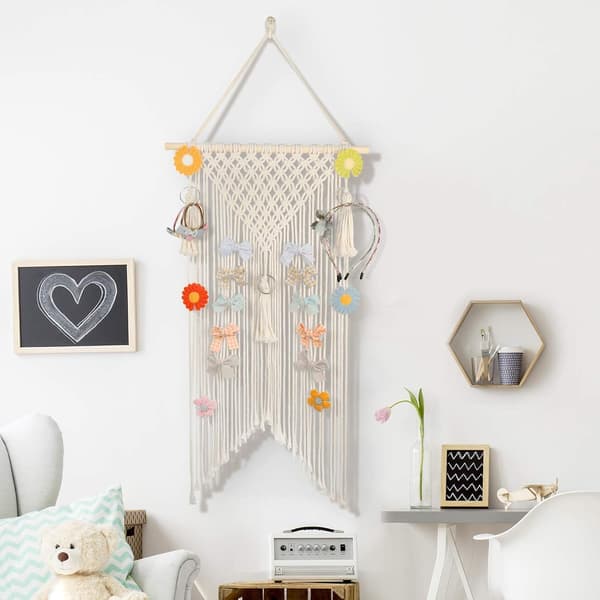 34'' Hårklips Hanger Makrame Hårbåndsholder Organizer til Pige