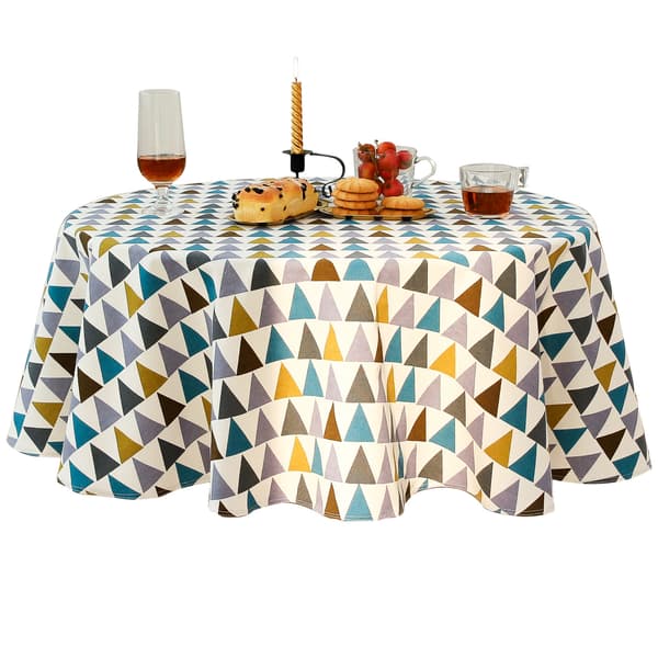 Rund bordsduk 140cm Bomull och linnetyg Enkel Twill Bordsduk