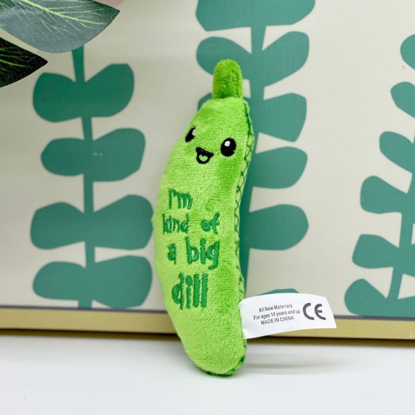 Crunchy Pickle Kicker Dental Catnip Cat Toy 15CM grön