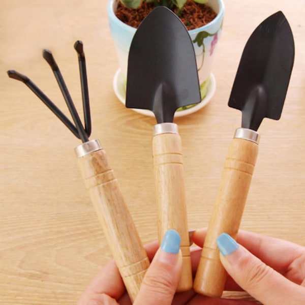 Mini hagespade sett for potteplanter sukkulent hagearbeid og luking verktøy