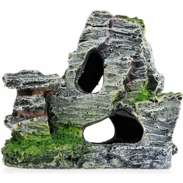 1 pakke harpiks akvarium klippe skjulested hule sten dekoration undervands S