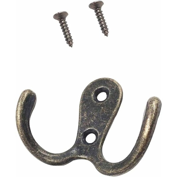 10 st Vintage krok, Metallkrok Retro Dubbel Väggkrok, Zink A