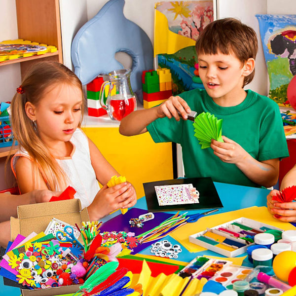 Mega Craft Kit - Piberensere, Bevægelige Øjne, Flerfarvede Kugler