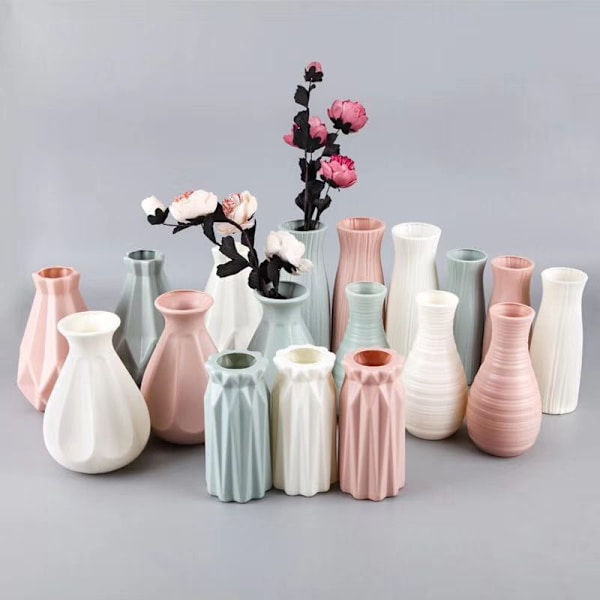 Enkel vas, rosa, modern heminredning, vardagsrum, mittpunkt