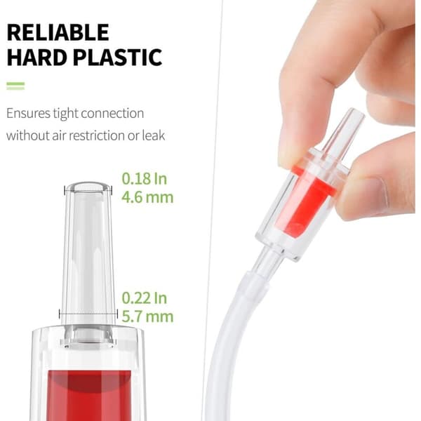 6 st Aquarium Backventiler för Luftpump Envägs Backventiler Pump Skydd för 0,5 cm Luftledningsslang för Beluftningsinställning