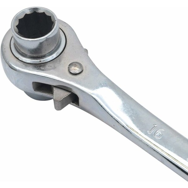 Stillads Nøgle Stål Ratchet Nøgle Metrisk Dobbelt Åbning Ratchet Nøgle Hurtig Drop Nøgle Multi-Funktion Spids Skaft Ratchet Nøgle Dual-Purpose Socket Nøgle19-22mm