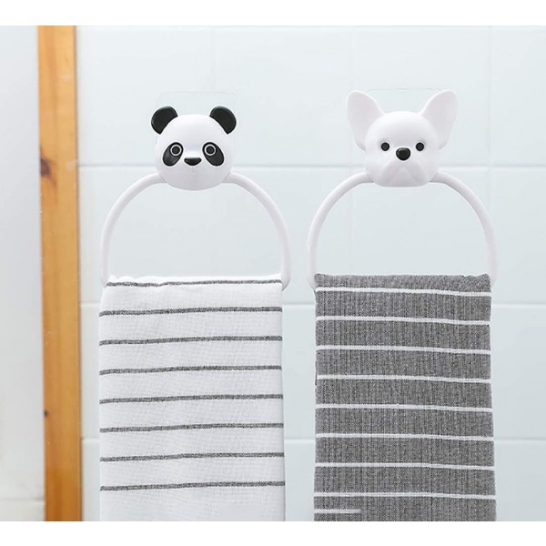 2-pack tecknade handduksringar, sugkopp badrumshandduksställ, barn plast L