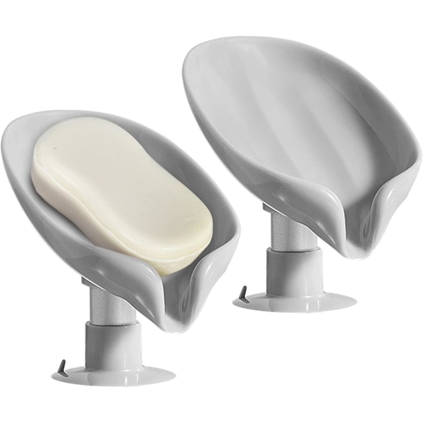 2-pack självdrenerande tvålpumpshållare, svamphållare, sugkopp