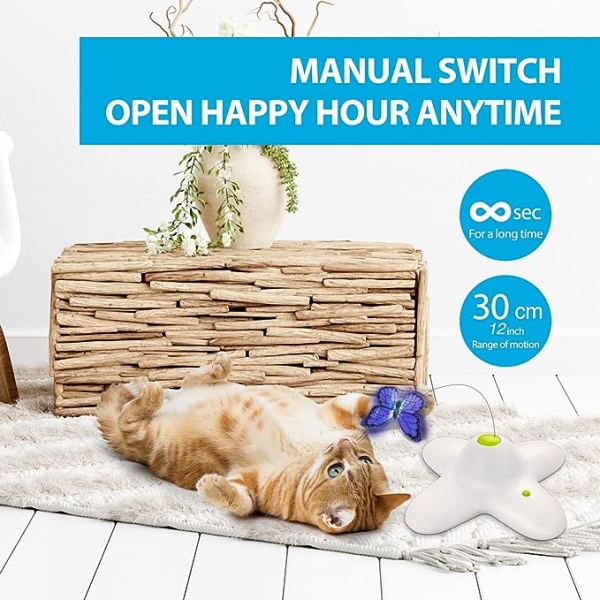 1 stk interaktivt katteleketøy Flutter Bug Cat Butterfly Toy Automatic