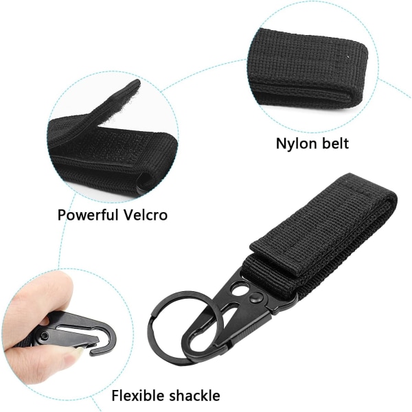 5 Nylon Belt Karabinere med Molle Loop for Klatring, Fotturer, Utendørs