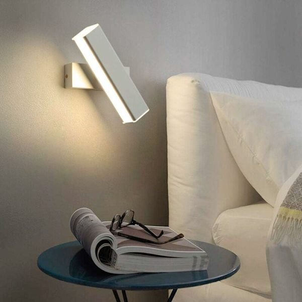 LED-seinävalaisin, moderni akryylinen pyörivä seinävalaisin seinävalaistus makuuhuoneeseen