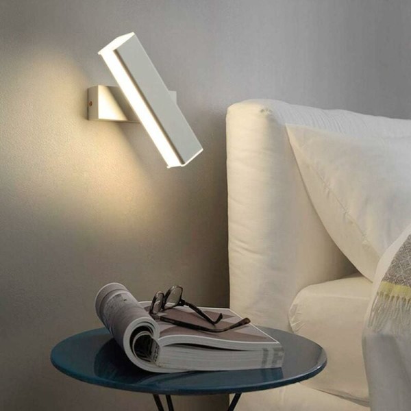 LED-seinävalaisin, moderni akryylipyörivä seinävalaisin makuuhuoneeseen Liv