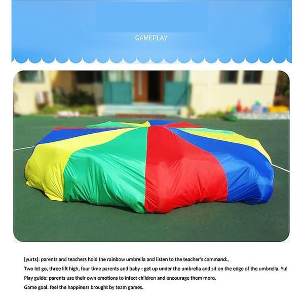 Barneparachuteleke Parachuteteltmatte Samarbeidsspill Bursdagsgave