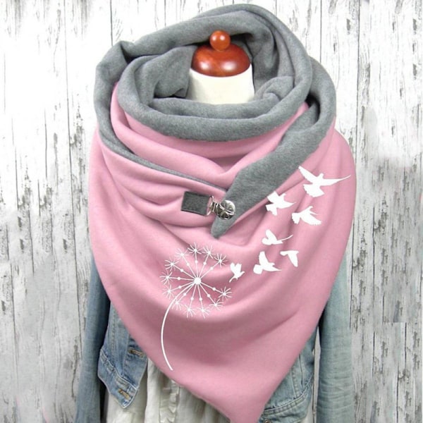 Dameskjerf Mote Chic Sjal Sjal Sjal Dame Wrap Sjal Sjal Ensfarget Varmt Sjal Retro Høst Vinter Varmt Sjal Casual, rosa, 160*4