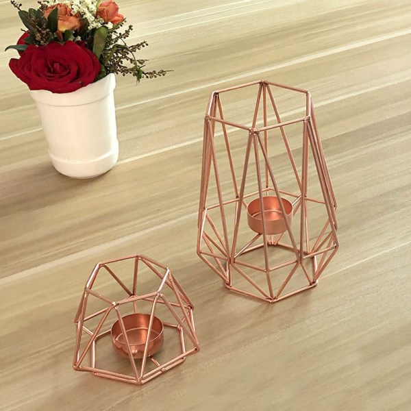 Aromaterapi Oljebrännare Aromaterapi Oljebrännare Ljus Doftborttagning Avfuktning Geometrisk Keramik Eterisk Olja Ljusstake Hemmakontor Dekoration (Roséguld)