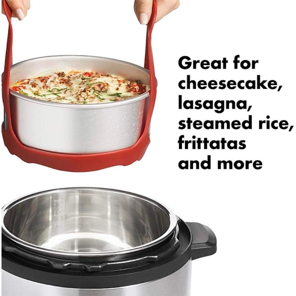 Trykkoger Sling, Silikone Sling Bageform 6Qt/8Qt Instant Pot/Multifunktionskoger Anti-skoldnings Madlavningsredskaber Steamer Løfter Rack, BPA Fri
