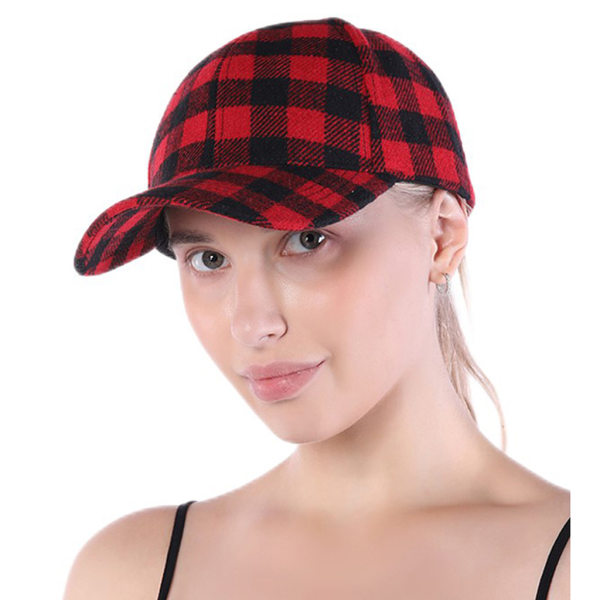 Casual Lumberjack Pläd Mocka Manchester PU Melange Cap Dad Hat 6 P