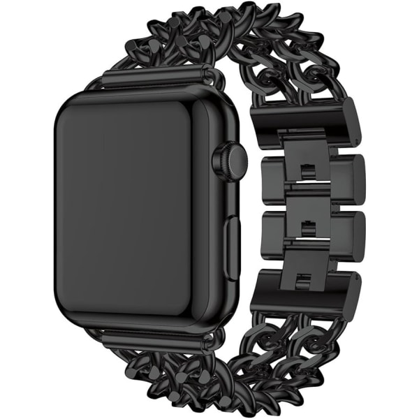 Yhteensopiva Apple Watch Ranneke 42mm 44mm, ruostumattomasta teräksestä valmistettu metallilehmä