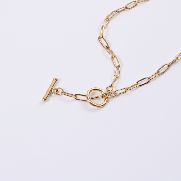 Papper Klipp Länk Växla Halsband Guld