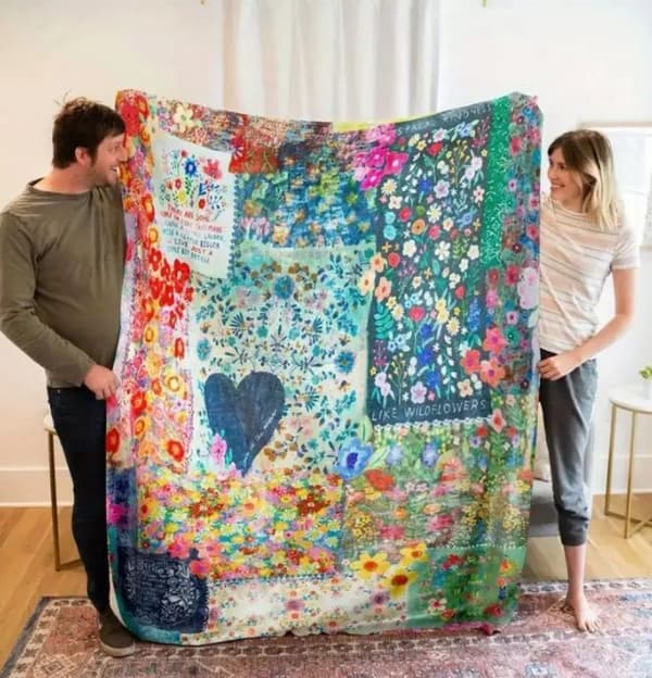 Boho Blomster Tæpper, 130*150cm Tæppe