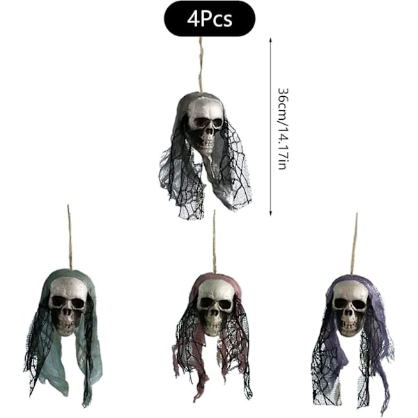 4 kpl Halloween riipus kauhea kallo koriste riipus Ha