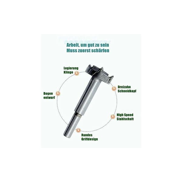 2 profilbor Ø 35 og 40 mm, med skaft Ø 8 mm, værktøjsstål