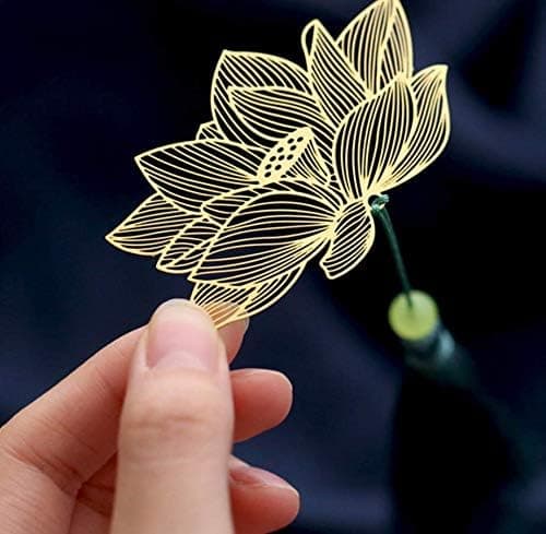 Exquisite Hollow Creative Metal Bookmark Gift Box with Tassel,