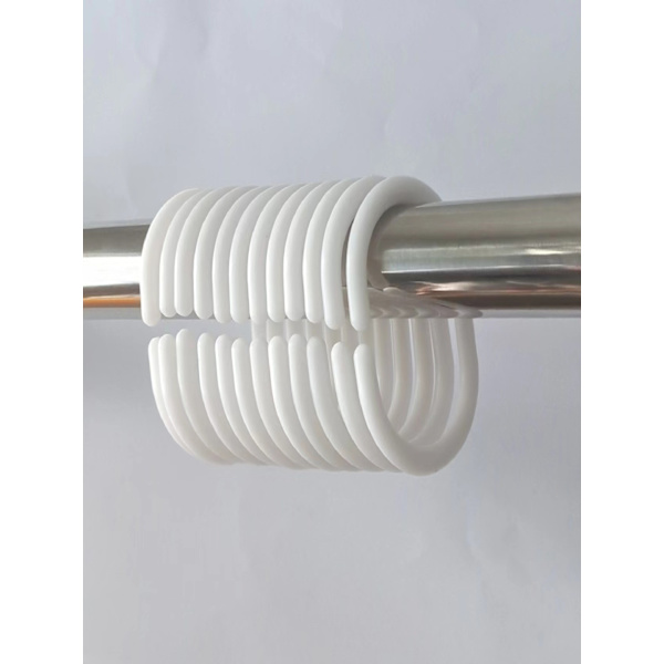 12 st C-formade duschdraperiringar i plast