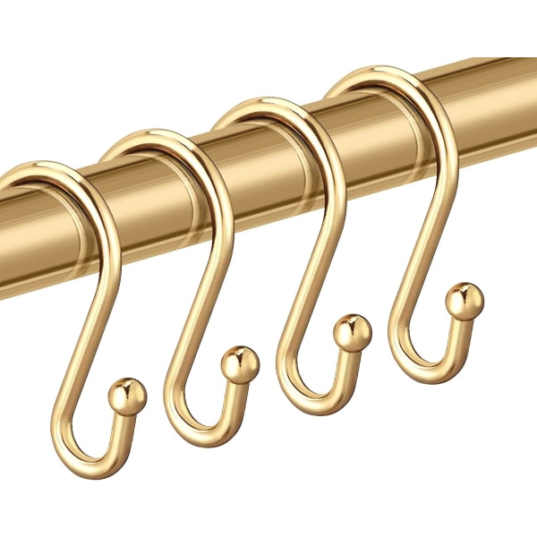 Guld duschdraperi ring krok, en set av 12 dekorativa dusch curt