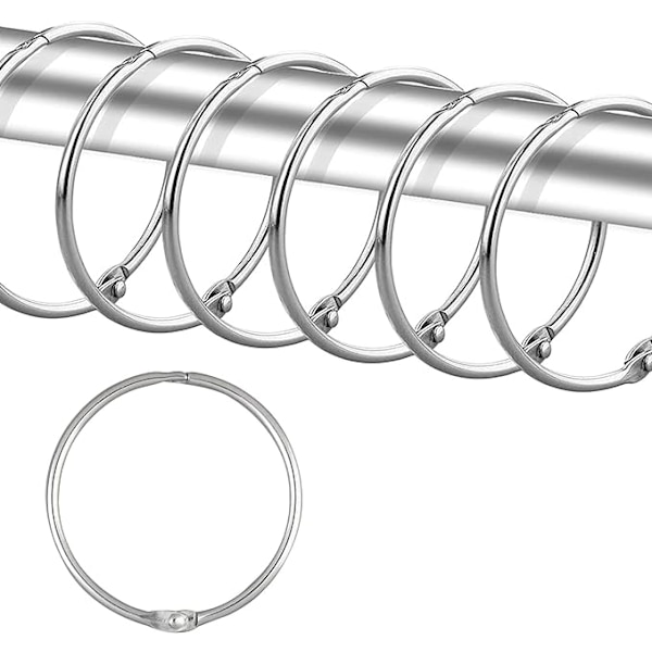 24-pack duschdraperiringar, rostfria duschdraperikrokar för badrum