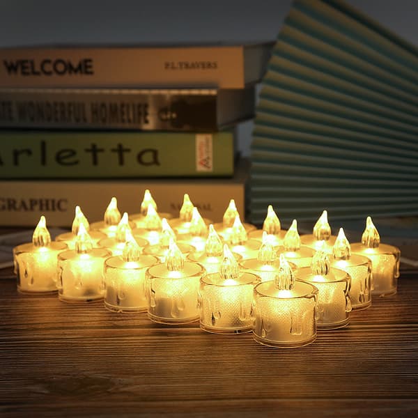 24 stk stearinlys te lys flammefri LED te lys, varmt hvitt lys, 3.8*5cm