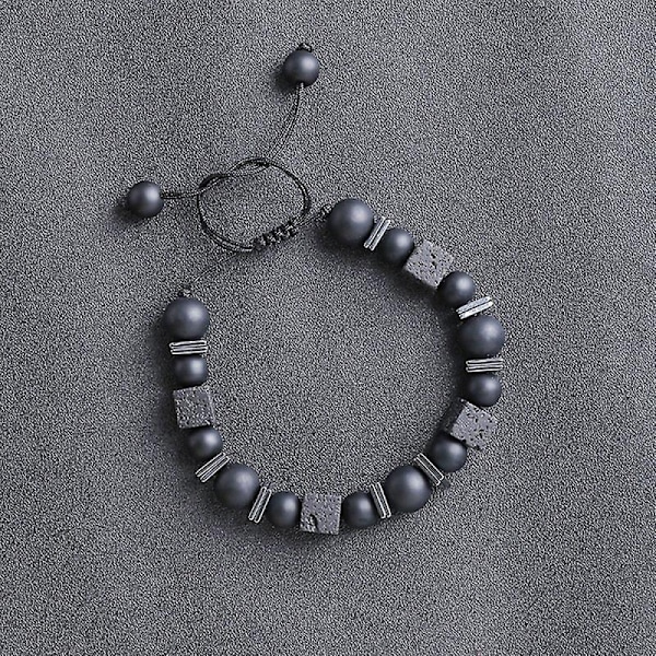 Bracelet-Fine jewelryVolcanic Stone Bracelet - Handcrafted for Men