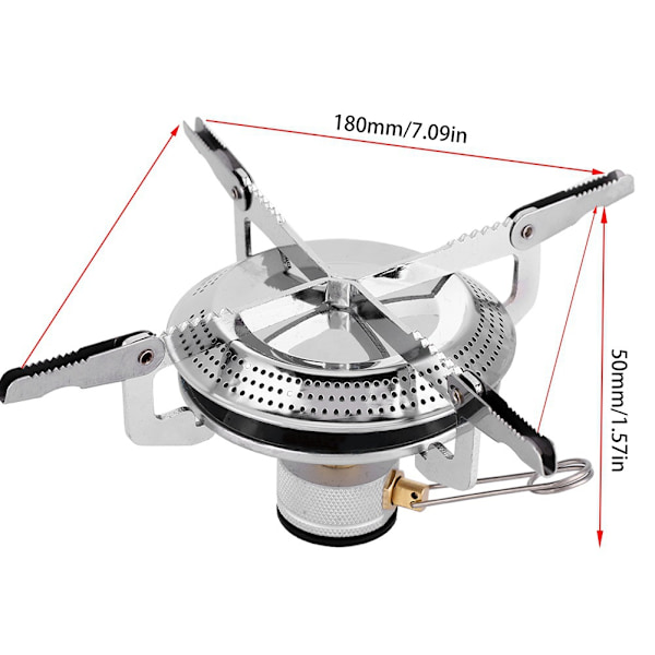 Camping Stove, med Gasstankadapter, Turutstyr, Campingutstyr, Piknik Kokeapparat Brenner for Utendørs