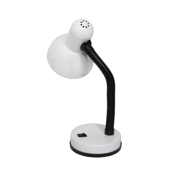 Enkel design basic metal slangehals bordlampe, hvid (uden pære)