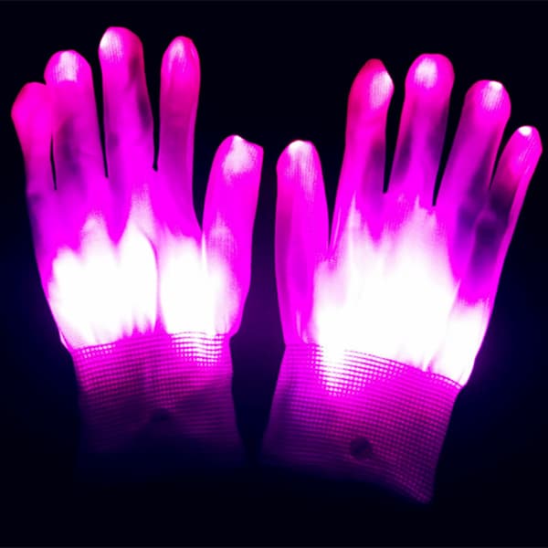 1 par LED-handskar Neon Luminous Lighting Glovers med batteri Glow