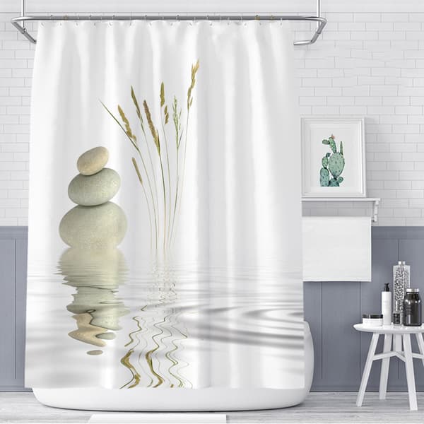1PC Digitaltryckt textil duschdraperi badrumsdraperi Wellness Stone 120x200 cm