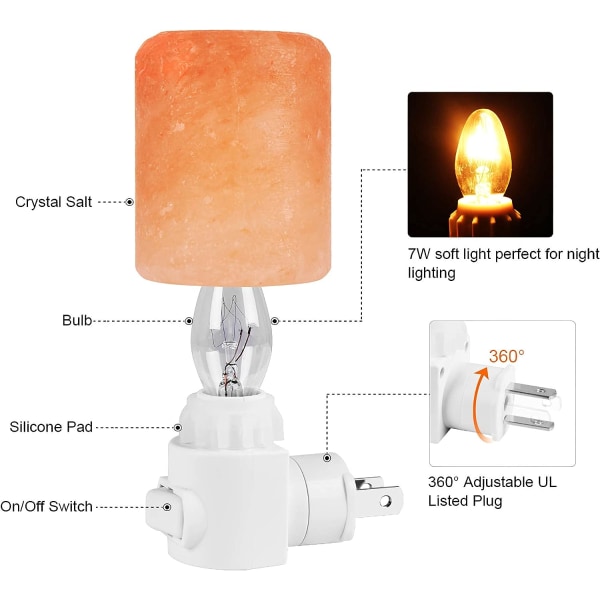 Himalaya Salt Lampe Naturlig Krystall Salt Lys Glød Håndskåret N