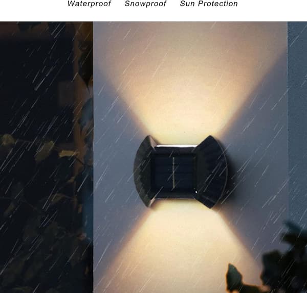 4 sett LED solcelle vegglampe lys vanntett multifunksjonell 8LED