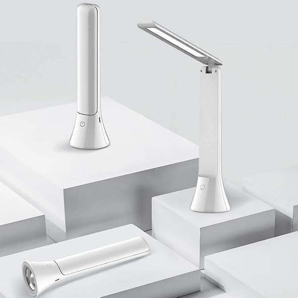 LED-øyevern skrivebordslampe med USB-trykkstyring, kontor, studie, sammenleggbar
