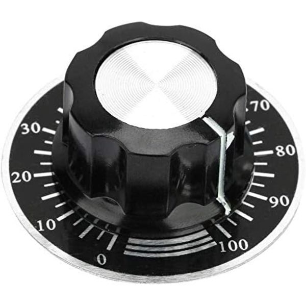 5 stk. 6mm/27mm Potentiometer Knob Potentiometer Knurlede Knapper Volumenkontrol Drejeknap med Digitalt Skala Plade MF-A03