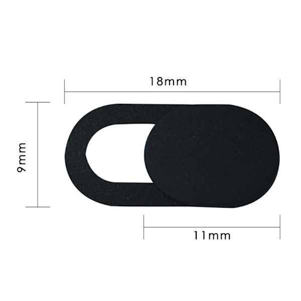 Bærbar størrelse, webcam cover shutter magnet slider (sort)