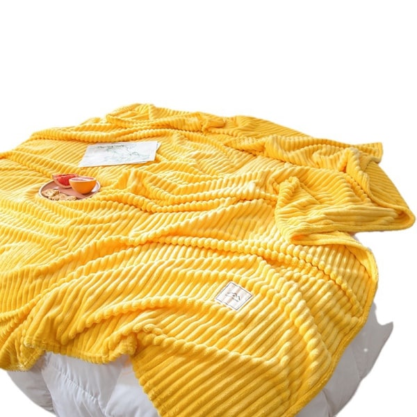 Plädfilt Sängöverkast Soffa Sovrum Soffa Kan Användas Under 4 Säsonger 1 Stycke Mjuk Päls Fleece Mjuk och Varm Baby Slöja 180x200cm Gul
