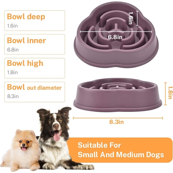4st Slow Feeder Hundskålar för liten medelstor hund, Pussel Slow Feed
