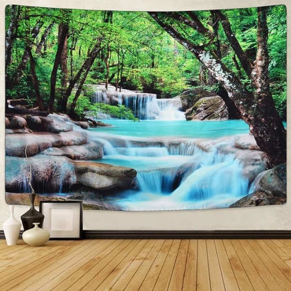 Tree Tapestry Waterfall Tapestry Forest Tapestry Wall Hanging, Nature Tape