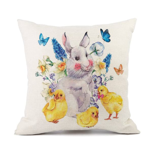 Set med 4 stycken kuddfodral 45 x 45 cm Påskfestmönster