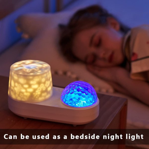 Roterende LED Starlight Lampe Natlampe Baby med Fjernbetjening