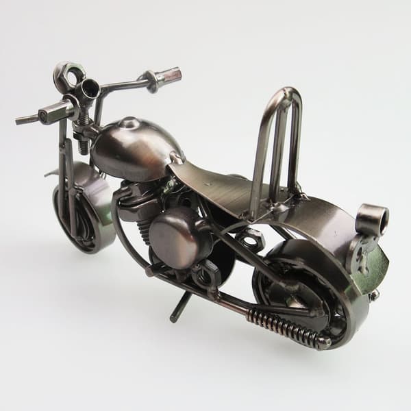 Motorcykelmodel i jern, miniaturekøretøj, moderne ornament
