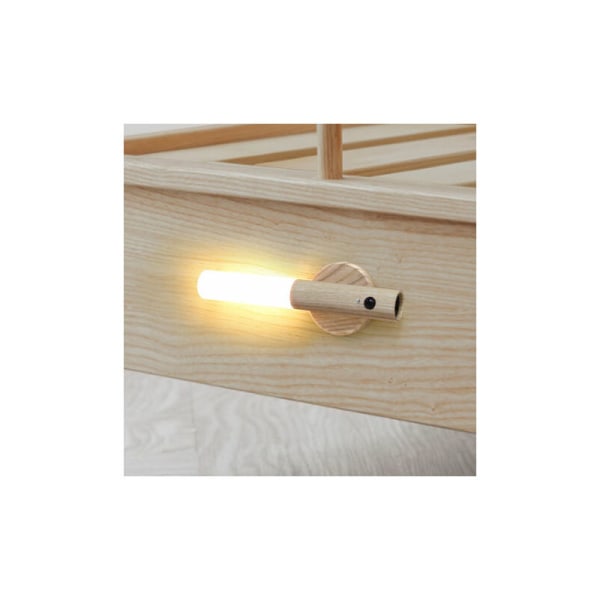 LED-ljusarmatur Trävägglampa Vintage Batteri Vägglampa Mo